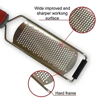 we3 Cheese Grater - Lemon Zester Grater - Stainless Steel Hand Grater for Kitchen - Easy for Parmesan Citrus Ginger Cheese Chocolate Lemon - Red-thumb4