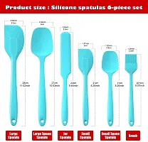 we3 Silicone Spatula,6 Piece Non-Scratch Heat Resistant Silicone Spatula with Stainless Steel Core,Non Stick and Good Grips Spatulas for Cooking,Baking and Mixing (Blue)-thumb1