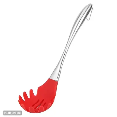 we3 Pasta Fork Stainless Steel Spaghetti Server|Pasta Server 32CM Long| (RED)