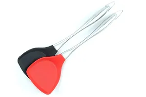 we3 Premium Silicone Wok Turner BPA Free 480F Spatula Stainless Steel Handle for Non Stick Cookware Mix Pack of 2-thumb4