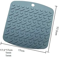 we3 Silicone Trivets Multi-Purpose Silicone Pot Holders, Spoon Rest Table Mat Insulated Flexible Durable Sqaure 18 * 17cm (Pack of 4 Peacock)-thumb1