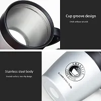 we3 Travel Coffee Mug with Handle 350ml Insulated Coffee Cup Stainless Steel Coffee Tumbler Reusable with Lid and Steel Spoon 1 Piece(White)-thumb4