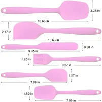 we3 Silicone Spatula,6 Piece Non-Scratch Heat Resistant Silicone Spatula with Stainless Steel Core,Non Stick and Good Grips Spatulas for Cooking,Baking and Mixing (Pink)-thumb1