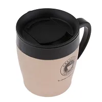 we3 Travel Coffee Mug with Handle 350ml Insulated Coffee Cup Stainless Steel Coffee Tumbler Reusable with Lid and Steel Spoon 1 Piece(Gold)-thumb1