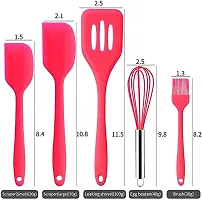 we3 Silicone Cooking Utensils Set, Kitchen Utensils Include Silicone Spatula Set, Turner, Brush, Whisk, Heat Resistant Non-Stick Cooking Tools (Red)-thumb1