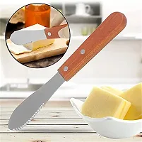 we3 Multi-Function Cheese Knives Cream Spatula Serrated Stainless Steel Wide Butter Spreaders Knife with wood handle_1pcs-thumb4