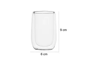 we3 Double Wall Thermal Insulated Mug for Drinking Tea,Coffee,Espresso,Juice,Wine,Latte, Cappuccino Stackable Glass Cup 150 ML Each. (11A Pack of 1)-thumb1