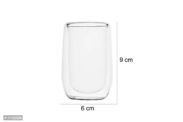 we3 Double Wall Thermal Insulated Mug for Drinking Tea,Coffee,Espresso,Juice,Wine,Latte, Cappuccino Stackable Glass Cup 150 ML Each. (11A Pack of 1)-thumb2