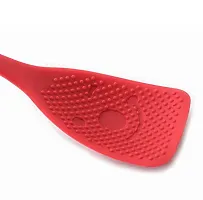 we3 Silicone Rice Paddle Rice Potato Food Service Spoon Heat-Resistant Rice Spatula Non-Stick Rice Spoon Rice Scoop Kitchen Utensils for Rice Mashed Potato (Pack of 2, Red)-thumb2