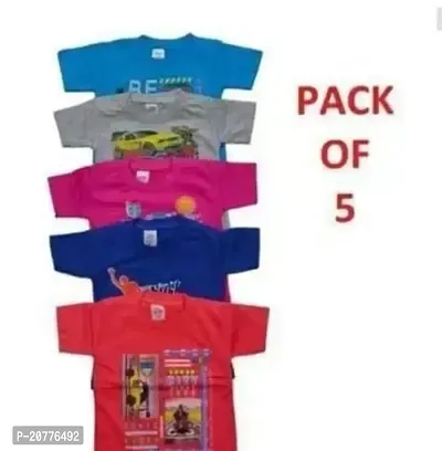 Stylish Multicolor  T-Shirt For Boys In Pack Of 5-thumb0