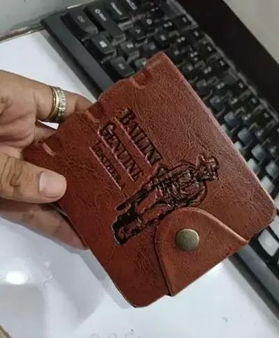 Stylish Leather Solid Two Fold Wallets For Men