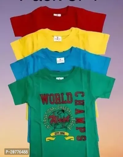 Stylish Multicolor  T-Shirt For Boys In Pack Of 4-thumb0