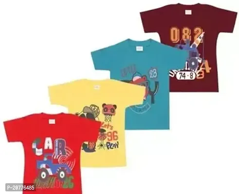 Stylish Multicolor  T-Shirt For Boys In Pack Of 4-thumb0