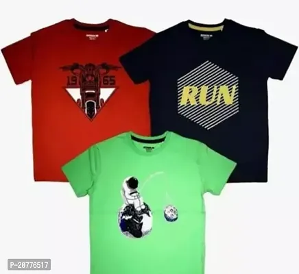 Stylish Multicolor  T-Shirt For Boys In Pack Of 3-thumb0