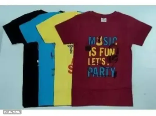 Stylish Multicolor  T-Shirt For Boys In Pack Of 4
