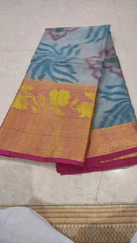 Stylish Blue Banarasi Silk Saree with Blouse piece For Women-thumb1