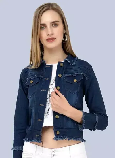 Stylish Solid Button Jacket For Women