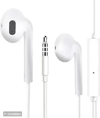 Wire Earphone with Mic High bass HD Voice Headset White, In the Ear Wired Headset (White, In the Ear)-thumb0