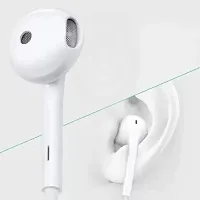 Wire Earphone with Mic High bass HD Voice Headset White, In the Ear Wired Headset (White, In the Ear)-thumb1