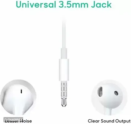 Wire Earphone with Mic High bass HD Voice Headset White, In the Ear Wired Headset (White, In the Ear)-thumb3