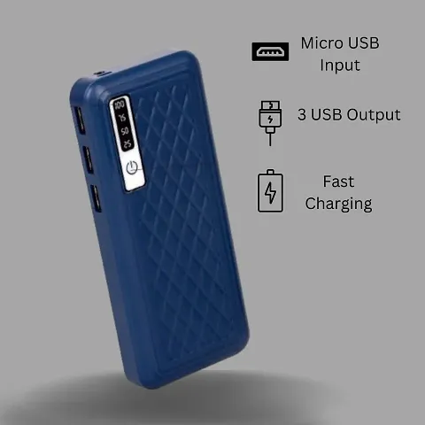 New Portable Power Bank 20000mAh Fast Charging For All Smart Phones Lithium Ion (Blue)