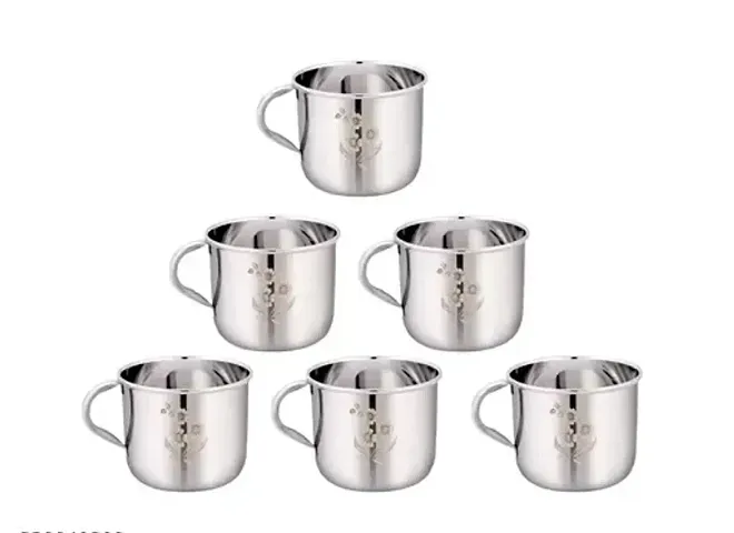 Pack of 6 Stainless Steel Ss Cup (steel, Cup Set) 90 Ml