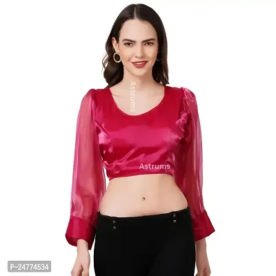 Sweetheart Neck Ready Blouse In Rani Color