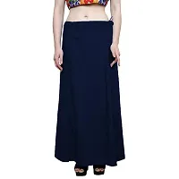 Stylish Navy Blue Chanderi Cotton Solid Petticoats For Women-thumb4