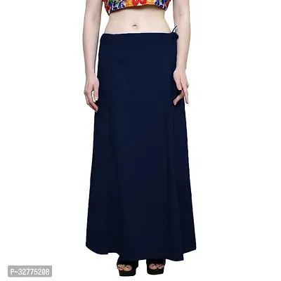 Stylish Navy Blue Chanderi Cotton Solid Petticoats For Women-thumb5