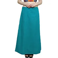 Stylish Blue Chanderi Cotton Solid Petticoats For Women-thumb4