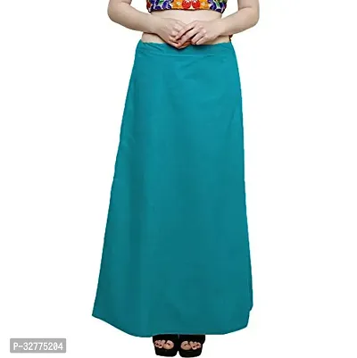 Stylish Blue Chanderi Cotton Solid Petticoats For Women-thumb5