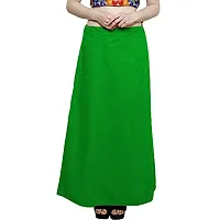 Stylish Green Chanderi Cotton Solid Petticoats For Women-thumb1