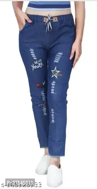 Women's Slim Fit Joggers (Bang Bang_ Blue) Size (26 Till 30)-thumb0