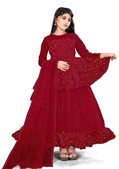 Girls Silk Ethnic Gowns 