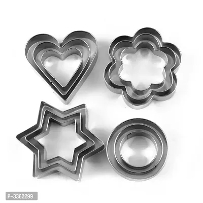 Cookie Cutter Stainless Steel Cookie Cutter With 4Shape, 12 Pieces