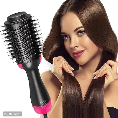 One Step Hair Dryer and Volumizer, Hot Air Brush, 3 in1 Styling Brush Styler, Negative Ion Hair Straightener Curler Brush for All Hairstyle | Black