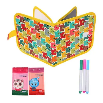 Kids Erasable Doodle Book Set, Reusable Drawing Pads, Preschool Travel Art Toy Scribbler Board for Travel, Road Trip 6 pages, 3 pen