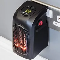 Small Electric Handy Room Heater Compact Plug The Wall Outlet Space Heater 400Watts Garage Bathroom Home Handy Air Warmer Blower Adjustable Timer Digital Display for Office Camper-thumb1