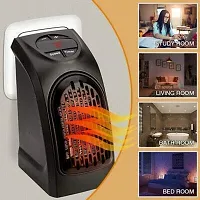 Small Electric Handy Room Heater Compact Plug The Wall Outlet Space Heater 400Watts Garage Bathroom Home Handy Air Warmer Blower Adjustable Timer Digital Display for Office Camper-thumb2