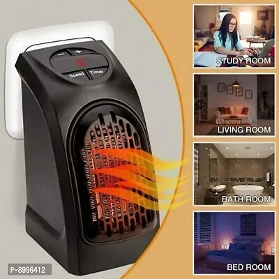 Small Electric Handy Room Heater Compact Plug The Wall Outlet Space Heater 400Watts Garage Bathroom Home Handy Air Warmer Blower Adjustable Timer Digital Display for Office Camper-thumb3