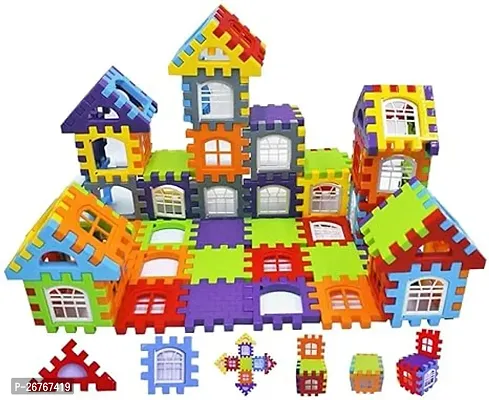 Kids Educational Construction Toy Puzzles Learning Activity Game Mini House Building Blocks Toys Set for Boys, Girls, Children Toys for 2, 3, 4, 5 Years Multicolor-thumb0