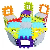 Small House Building Blocks Set- Attractive Home Building Construction Puzzles Activity Game for Kids Baby Boys Girls and Toddlers (Multicolors)-thumb1