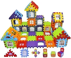 72 PCS Including Attractive Windows Medium Sized Happy HoAttractive Windows Medium Sized Happy Home House Building Blocks with Smooth Rounded Edges, Toys for Kids, Boys Girls and Toddlers Multicolour-thumb1