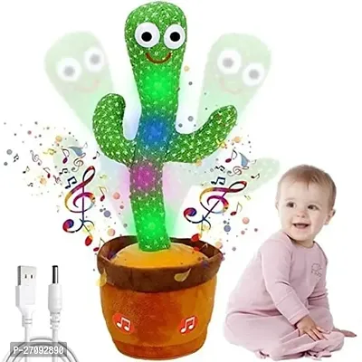 Dancing Cactus Toy, Wriggle  Singing for Babies  Kids, Plush Electronic Toys, Voice Recording-thumb0