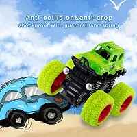 PACK OF 2 PCS Monster Truck Friction Powered Cars Toys, 360 Degree Stunt 4wd Cars Push go Truck for Toddlers Kids Gift-thumb1