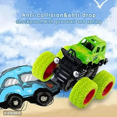 PACK OF 2 PCS Monster Truck Friction Powered Cars Toys, 360 Degree Stunt 4wd Cars Push go Truck for Toddlers Kids Gift-thumb2