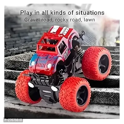 PACK OF 2 PCS Monster Truck Friction Powered Cars Toys, 360 Degree Stunt 4wd Cars Push go Truck for Toddlers Kids Gift-thumb3