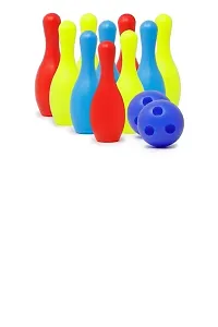 Bowling Set With 10 Bottles And 2 Balls For Kids Play Game Toy Multicolor-thumb1