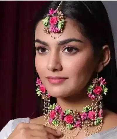 Fabric Bridal Jewellery Sets For Haldi