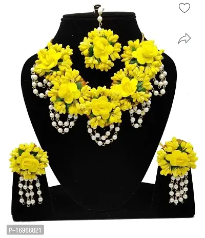 Traditional Green Necklace Jewellery Set For Women